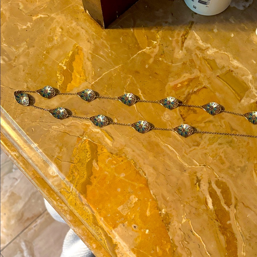 Elegant Gold and Blue Women's Necklace